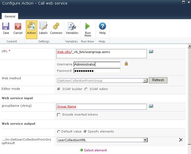 configure call web service